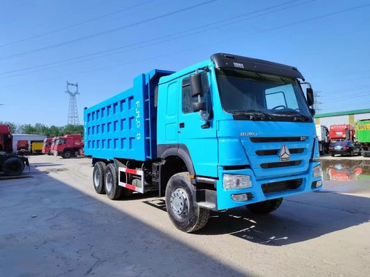 10tires 336HP Secondhand Peacock Blue Sinotruck HOWO 6*4 Dump Truck Euro 3/4/5 Avaliable