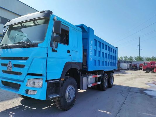 10tires 336HP Secondhand Peacock Blue Sinotruck HOWO 6*4 Dump Truck Euro 3/4/5 Avaliable