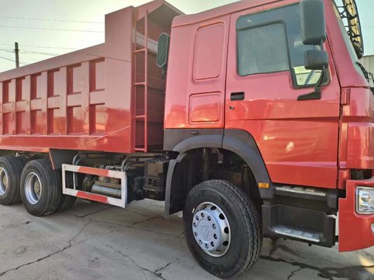 6*4 HOWO Tipper Truck with 6-8L Engine Capacity and ISO Tire Certification in Red Color
