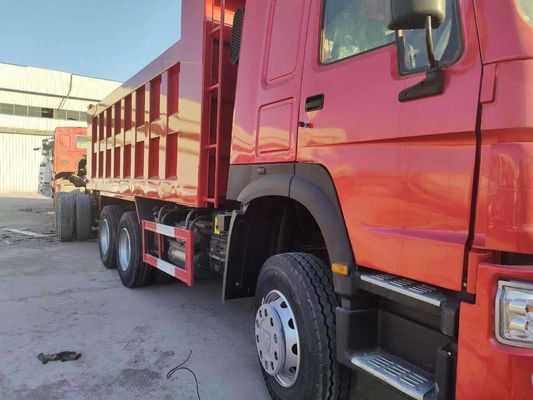 6*4 HOWO Tipper Truck with 6-8L Engine Capacity and ISO Tire Certification in Red Color