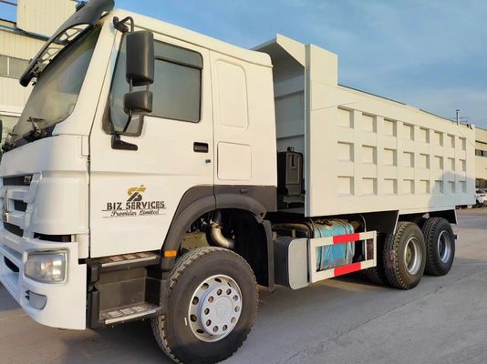 6×4 Front Lifting Style Dump Truck 351-450HP Secondhand Sinotruck HOWO 10wheeler White