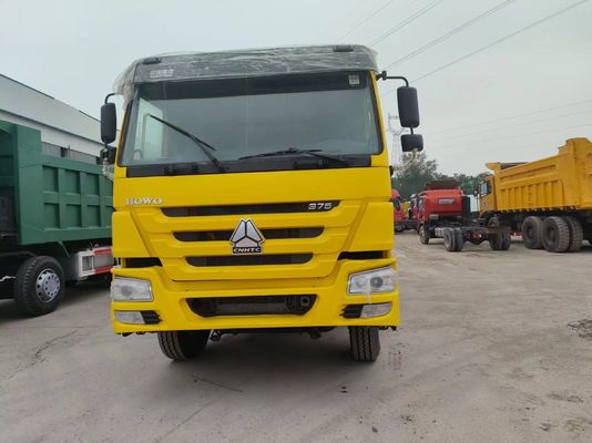 Manual Transmission Type Sinotruk HOWO Dumper Truck 10 Wheeler Yellow Color Tipping Truck