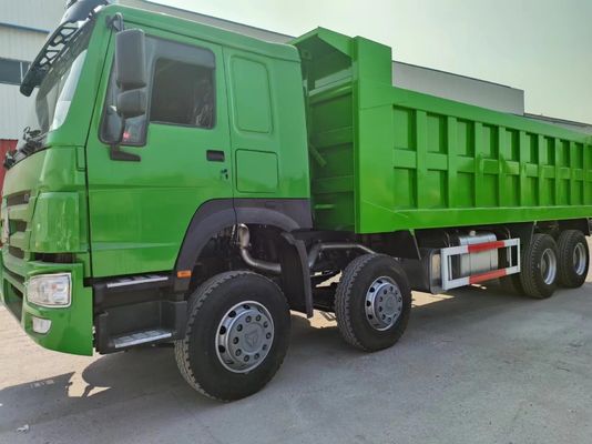 Front Lifting Style 6-8L Engine Capacity Green Color Tipping Trucks Secondhand HOWO 8*4 Dump Truck