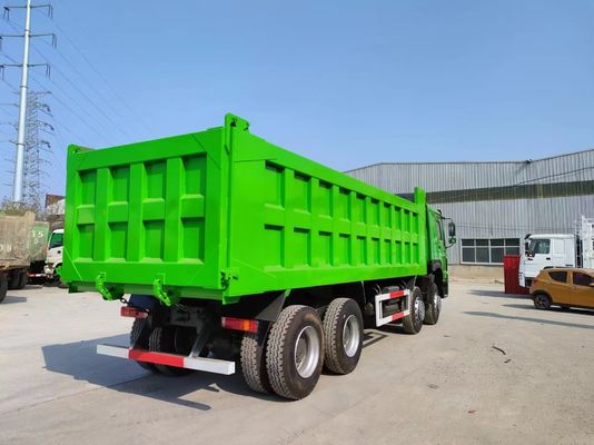 Front Lifting Style 6-8L Engine Capacity Green Color Tipping Trucks Secondhand HOWO 8*4 Dump Truck