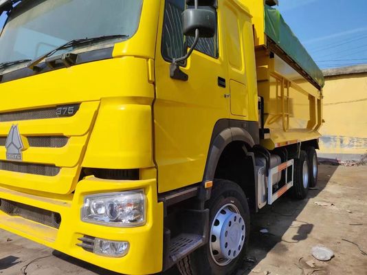 6*4 Yellow U-Type Tipper Truck Right Driving Construction Dump Trucks HOWO Seats ≤5